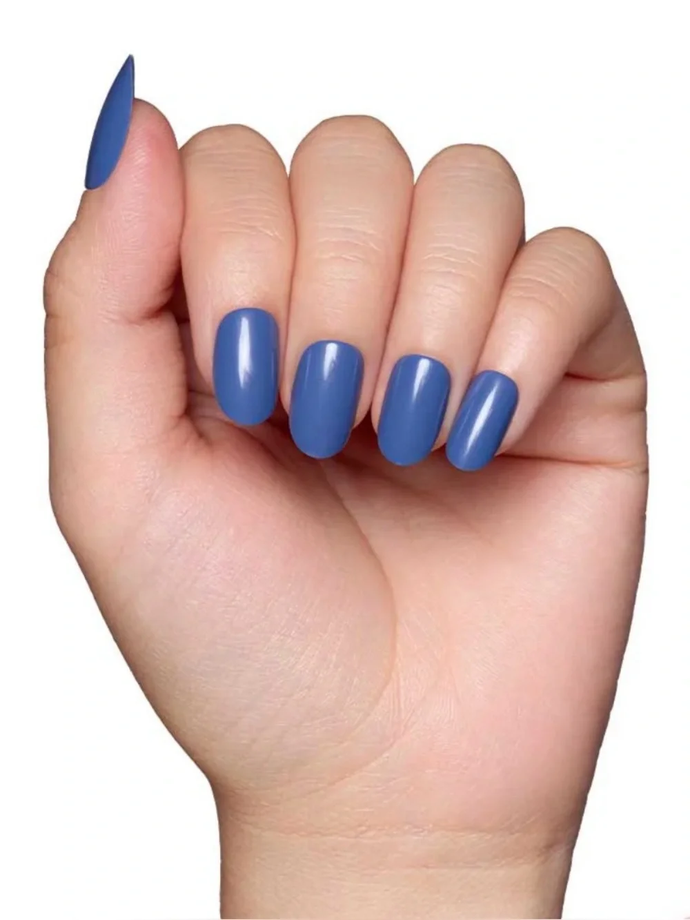 Glamnetic Short Round Regal Blue Glue On Nails